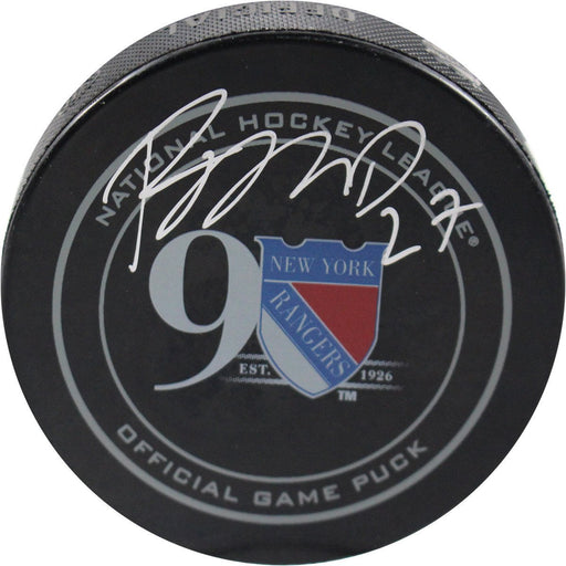 Ryan McDonagh Signed NY Rangers 90th Anniversary Puck