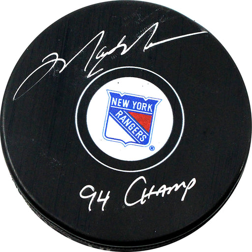 Mark Messier Rangers Autograph Puck w/ "94 Champ" Insc.