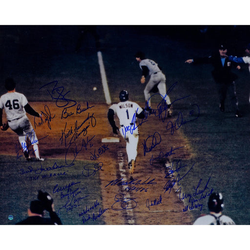 1986 New York Mets Team Signed Mookie Wilson/Bill Buckner Dual Signed w/ "10/25/86" Insc 16x20 Photo