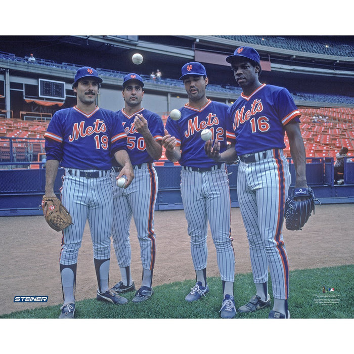New York Mets' Starters Posing at Shea Stadium Horizontal 16x20 Photo Uns (Ojeda  Fernandez  Darling  Gooden) (Getty #56401563)