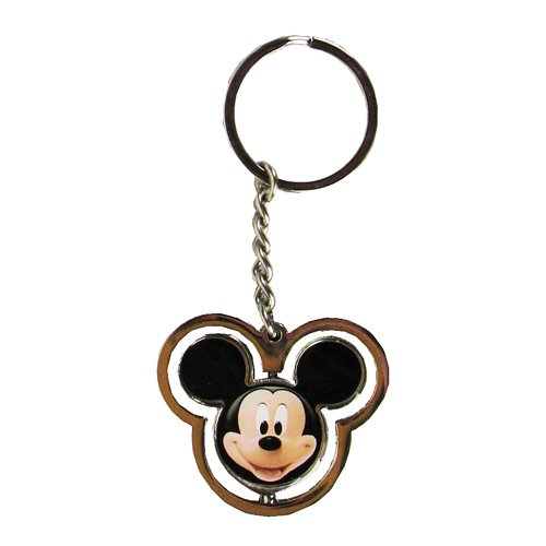 Mickey Mouse Head Spinner Key Chain                         