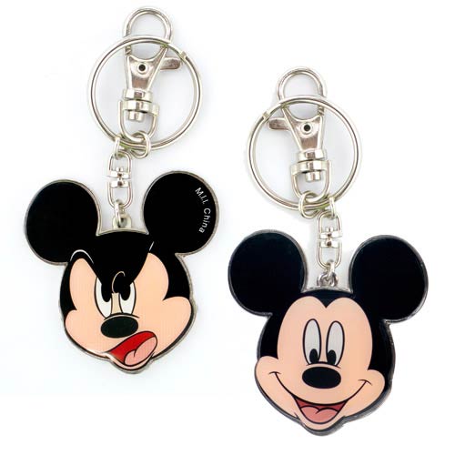 Mickey Mouse Two-Sided Colored Pewter Key Chain             