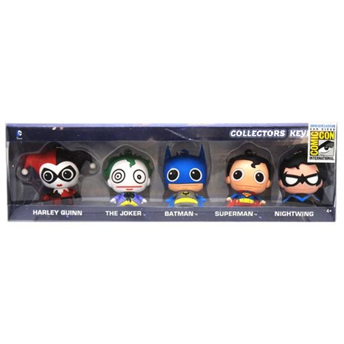 DC Comics 3D Foam Key Chain Collector 5-Pack - SDCC 2015    