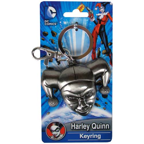 Batman Harley Quinn Head Pewter Key Chain                   