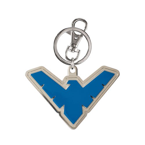 Batman Nightwing Emblem Colored Pewter Key Chain            