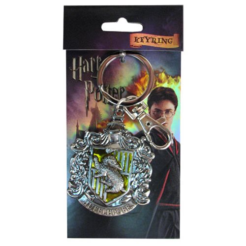 Harry Potter Hufflepuff Crest Pewter Key Chain              