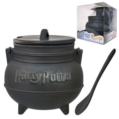 Harry Potter Black Cauldron Ceramic Soup Mug with Spoon     