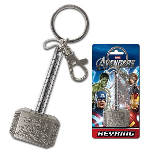 Thor Hammer Pewter Key Chain                                