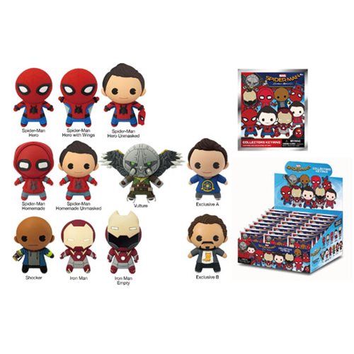 Spider-Man Homecoming 3-D Figural Key Chain Display Case    