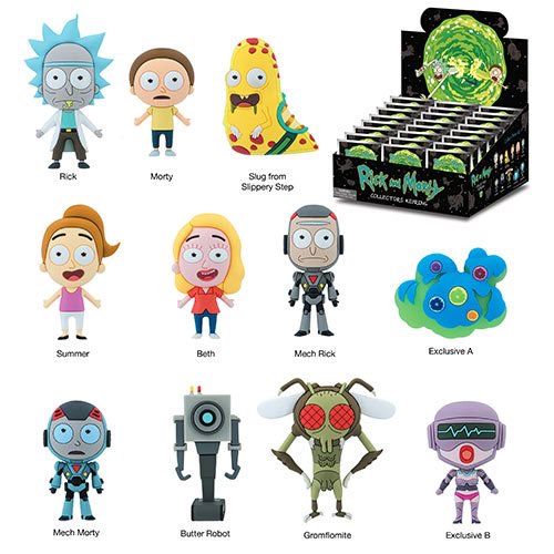 Rick and Morty 3D Figural Key Chain Display Case            