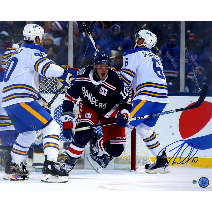 JT Miller Signed '2018 Winter Classic Overtime Goal Celebration' 16x20 Photo