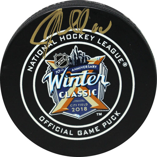 JT Miller Signed 2018 Winter Classic Logo Game Model Puck