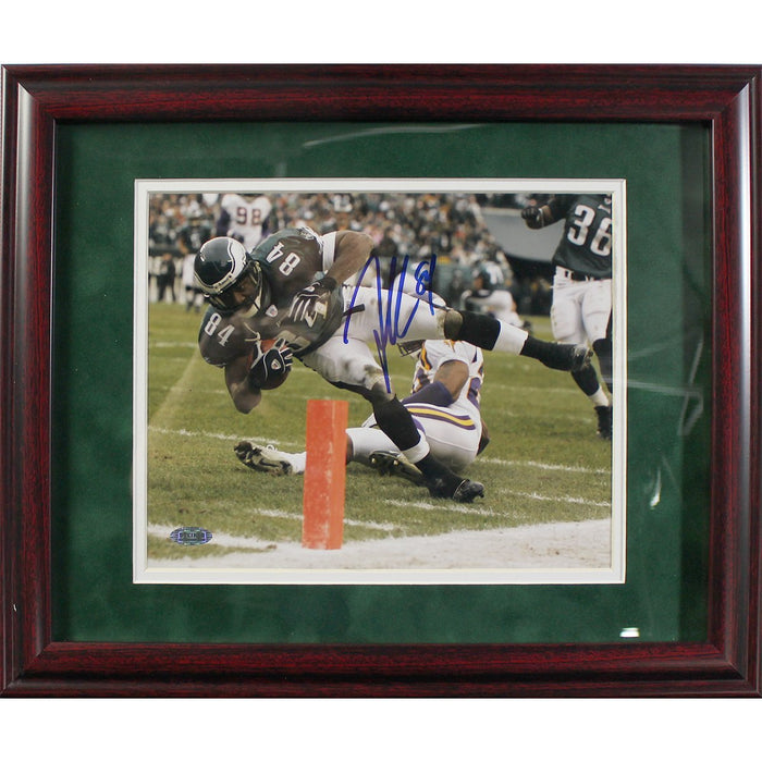 Freddie Mitchell  Signed and framed Catch Vs. Vikings 8x10- Thick  dark cherry frame w/ Green over white matte