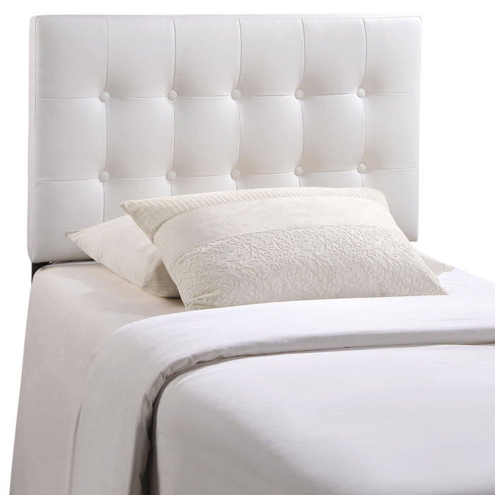 Emily Twin Upholstered Vinyl Headboard 5177-WHI