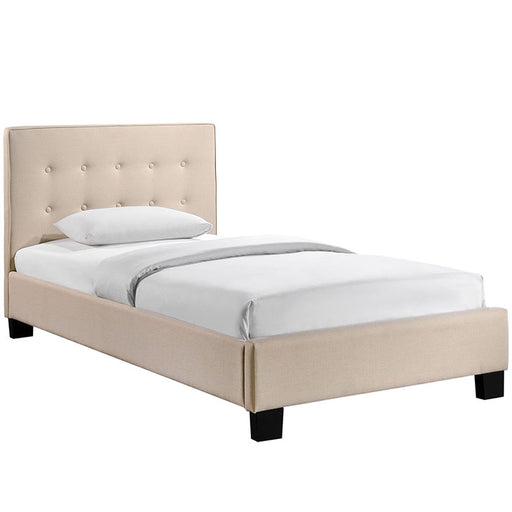 Caitlin Twin Fabric Bed 5191-BEI-SET