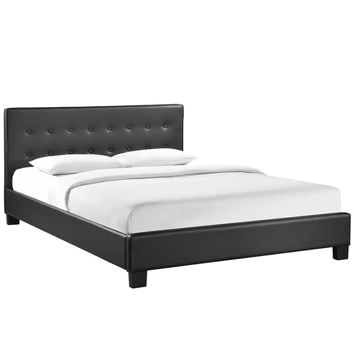 Caitlin Queen Vinyl Bed 5195-BLK-SET