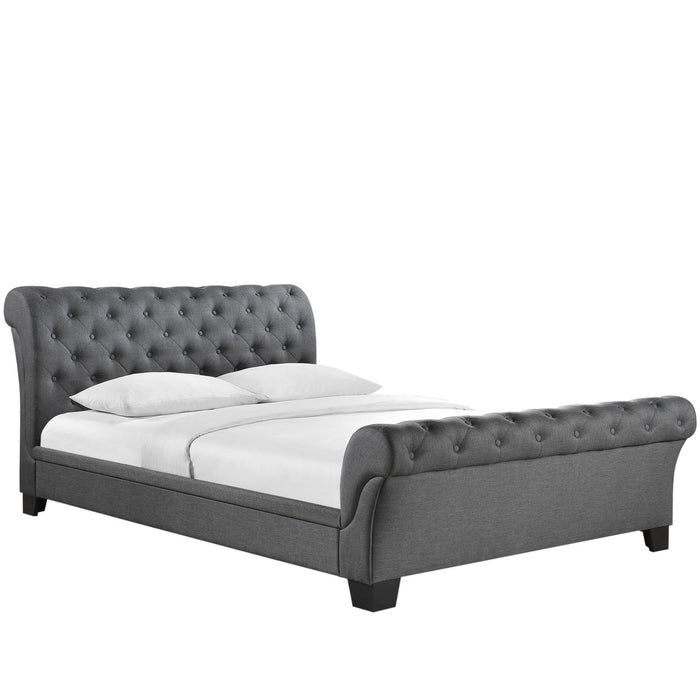 Kate Queen Fabric Bed 5201-GRY-SET