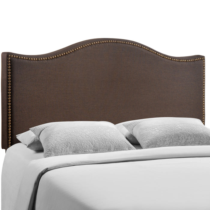 Curl Queen Nailhead Upholstered Headboard 5206-DBR