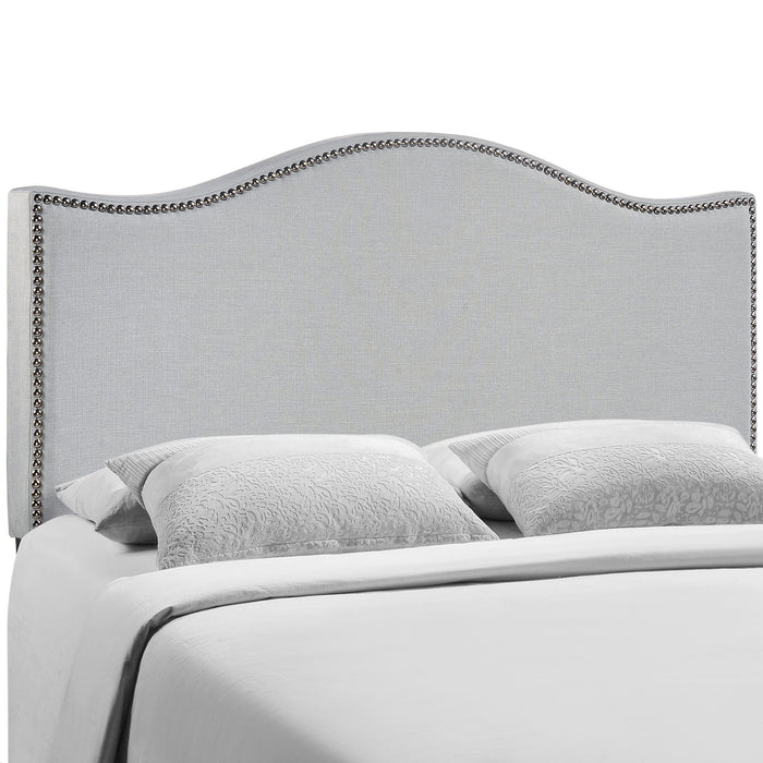 Curl Queen Nailhead Upholstered Headboard 5206-GRY