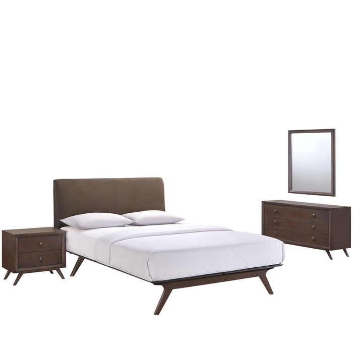 Tracy 4 Piece Queen Bedroom Set 5264-CAP-BRN-SET