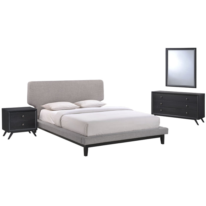 Bethany 4 Piece Queen Bedroom Set 5336-BLK-GRY-SET