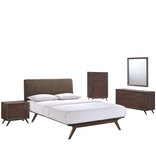 Tracy 5 Piece Queen Bedroom Set 5340-CAP-BRN-SET