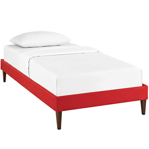 Sharon Twin Fabric Bed Frame with Squared Tapered Legs 5348-ATO