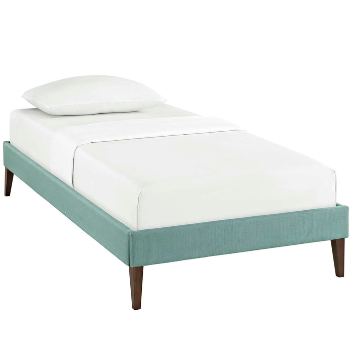 Sharon Twin Fabric Bed Frame with Squared Tapered Legs 5348-LAG