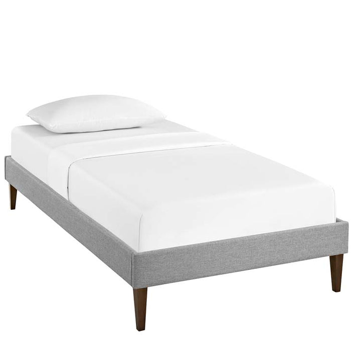 Sharon Twin Fabric Bed Frame with Squared Tapered Legs 5348-LGR