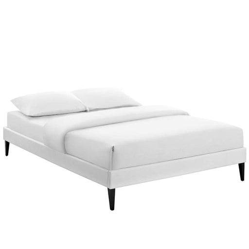 Sharon Full Vinyl Bed Frame with Squared Tapered Legs 5349-WHI