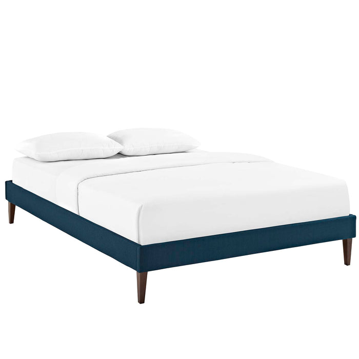 Sharon Queen Fabric Bed Frame with Squared Tapered Legs 5352-AZU