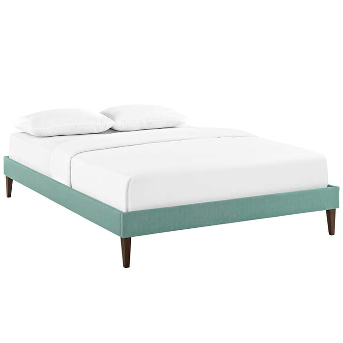 Sharon Queen Fabric Bed Frame with Squared Tapered Legs 5352-LAG