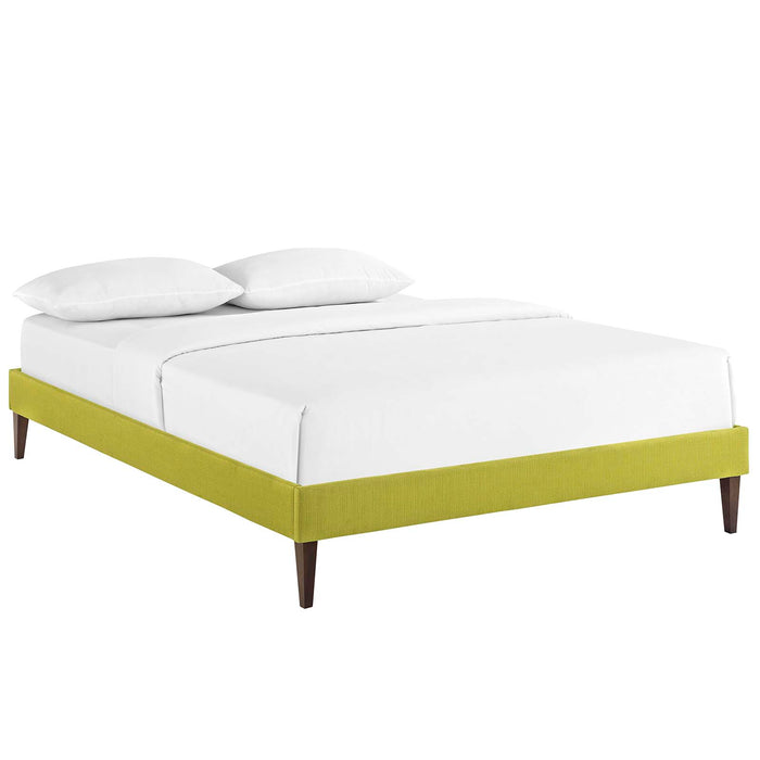 Sharon King Fabric Bed Frame with Squared Tapered Legs 5354-WHE