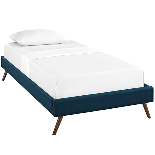 Helen Twin Fabric Bed Frame with Round Splayed Legs 5358-AZU