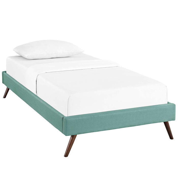 Helen Twin Fabric Bed Frame with Round Splayed Legs 5358-LAG