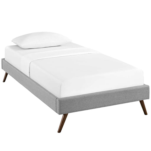 Helen Twin Fabric Bed Frame with Round Splayed Legs 5358-LGR