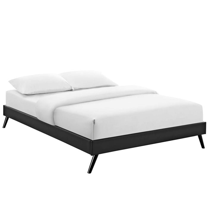 Helen Full Vinyl Bed Frame with Round Splayed Legs 5359-BLK