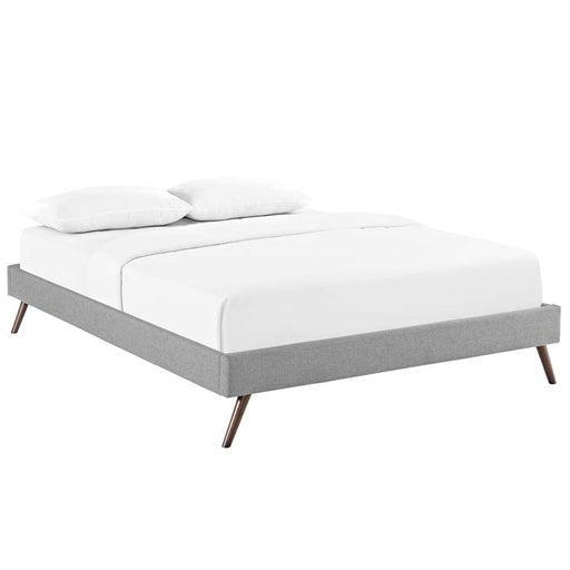 Helen Full Fabric Bed Frame with Round Splayed Legs 5360-LGR