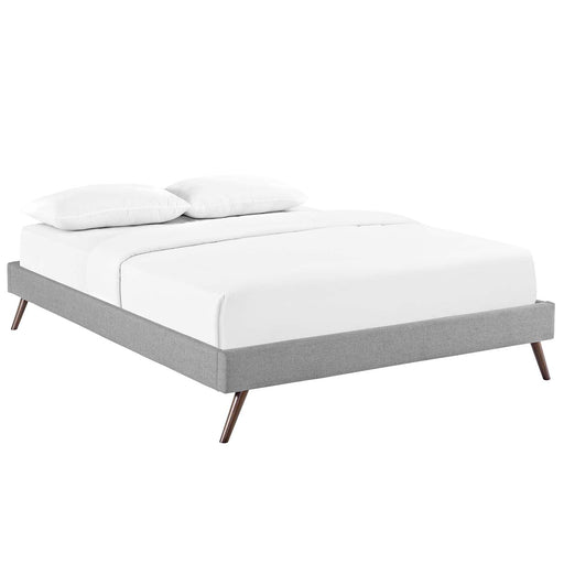 Helen Queen Fabric Bed Frame with Round Splayed Legs 5362-LGR