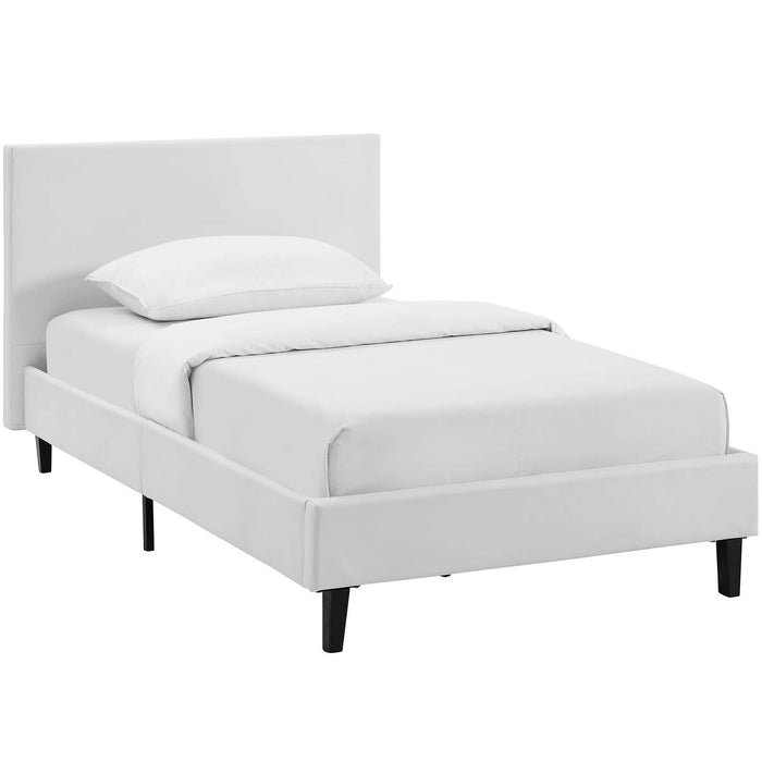 Anya Twin Vinyl Bed 5415-WHI