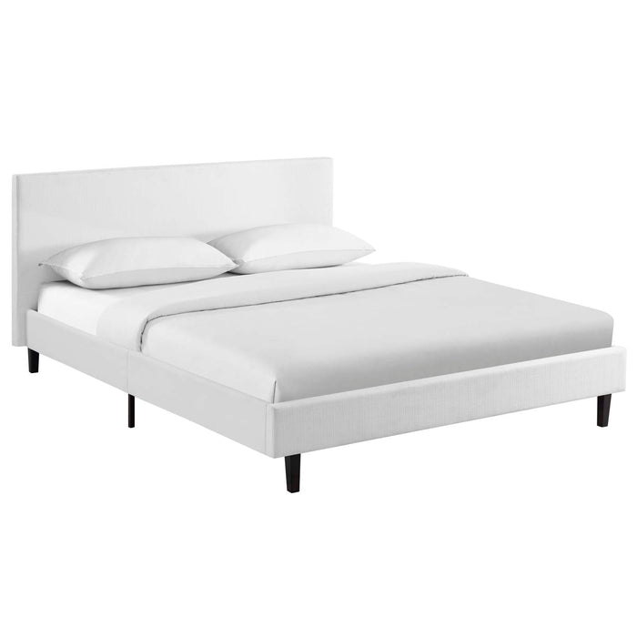 Anya Full Fabric Bed 5418-WHI