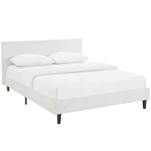 Anya Queen Vinyl Bed 5419-WHI