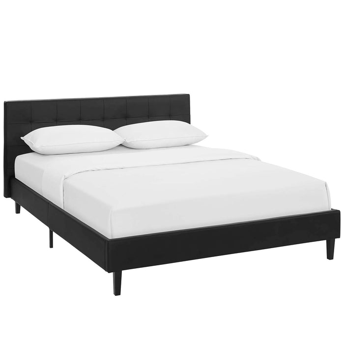 Linnea Full Faux Leather Bed 5423-BLK