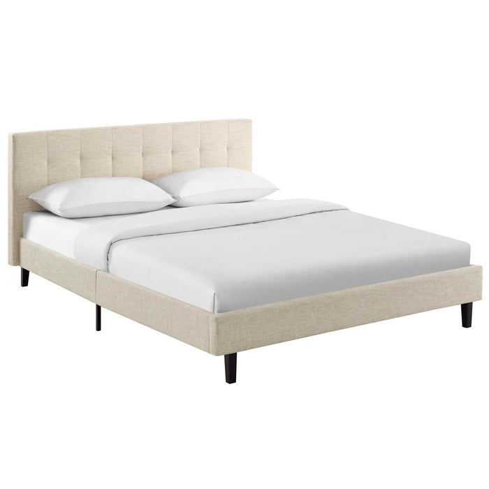 Linnea Queen Fabric Bed 5426-BEI