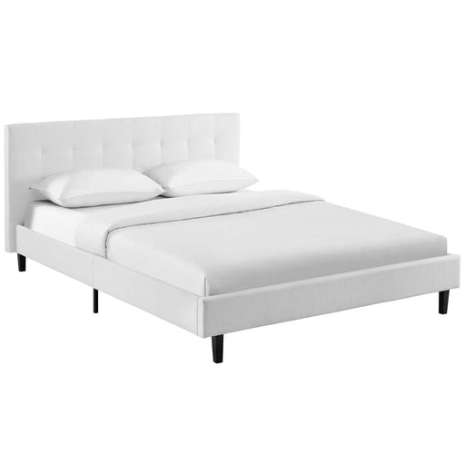 Linnea Queen Fabric Bed 5426-WHI