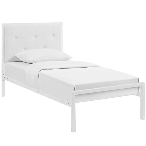 Lottie Twin Vinyl Bed 5439-WHI-WHI