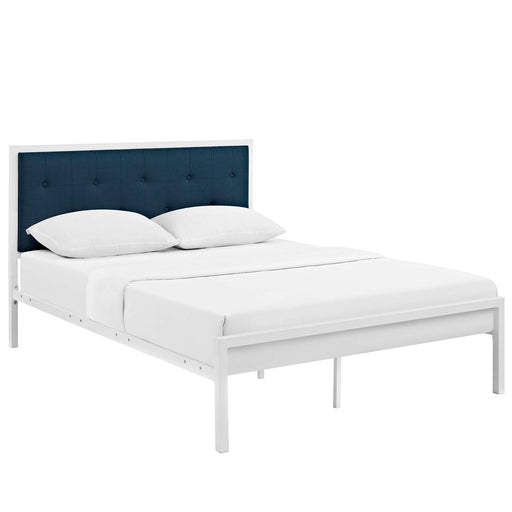 Lottie Full Fabric Bed 5441-WHI-AZU