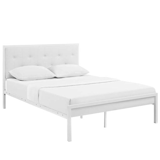 Lottie Full Vinyl Bed 5442-WHI-WHI