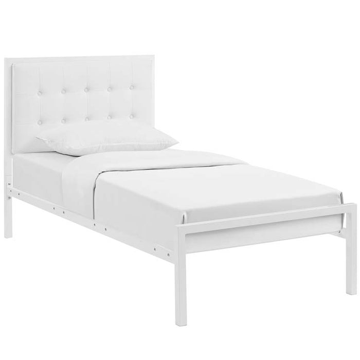 Millie Twin Vinyl Bed 5451-WHI-WHI