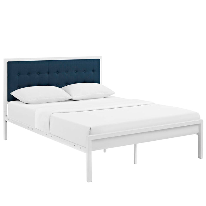 Millie Full Fabric Bed 5452-WHI-AZU